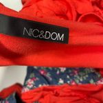 Nic&Dom Orange Floral Patchwork Dress Ruffle Mixed Print Lagenlook Asymmetric S Photo 8