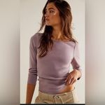 We The Free Lucy Layering Top Orange 3/4 Sleeves Slightly Cropped Boatneck XS Photo 1