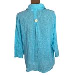 Ethyl Clothing Turquoise blue lagenlook linen blend chunky button shirt size M Size M Photo 1
