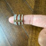 Henri Bendel Deco Triple‎ Split Crystal ring size 7. In Gold Tone Photo 1