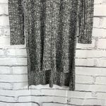 Cartise Gray Turtleneck Knit Midi Sweater Dress Long Sleeve Cowl Neck Above Knee Size XS Photo 3