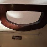 Nicole Miller  Straw Wood Handle Snap Closure Clutch Photo 12