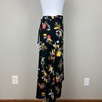 Saltwater Luxe Saltwater Luxe Midi Skirt Womens Medium Black Floral Wrap Tie Waist Photo 4