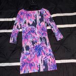 Lilly Pulitzer  Pink and Blue Palm Tree Pattern Photo 2