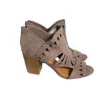 Qupid Boutique faux leather boho laser‎ cut open toe heels 9 Photo 1
