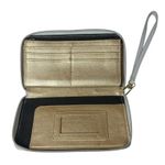 Betsey Johnson  Gray Wristlet Wallet with Strap Zip Around Credit Card Organizer Photo 9