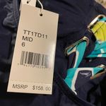 Trina Turk  Bandeau One Piece Swimsuit Midnight‎ with Retro Lacing Detail 6 Photo 3