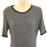 Popular 21 NWOT Women Black White Striped Stretch Bodycon Midi Dress Size Large Photo 3