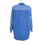 Topshop Moto Denim Button Up Shirt Women’s Size 4 Blue Long Sleeve Jean Top Photo 4