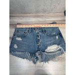 Levi's 501 Premium Womens 27 Distressed Denim Shorts Button Fly Light Wash Raw Photo 9