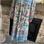 Garden Blue Long Sleeve Bishop Sundress Size M Photo 7