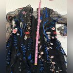 JJ's House Sheath/Column Illusion Boat Neck Floor Length Blue Floral Lace Dress Photo 11