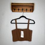 ZARA  | Brown Tank Top NWT Medium Neutral Woman's‎ Crop Top Photo 3
