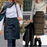 FLORENCE WALSH Vintage Pleated Plaid Wool Kilt Size 14 Red Photo 4