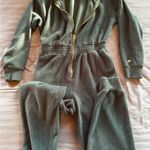 Fabletics Green Jumpsuit with Gold Zipper Photo 0