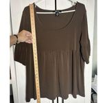 Style and Co Womens Brown Flowy Boho Shirt Bell Sleeves Size‎ XL Photo 3
