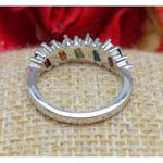 Cute Silver Tone Clear & Colorful Crystal Fashion Ring Size 7 Photo 3