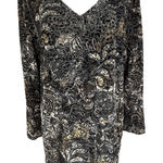 Sno Skins Womens Tunic Top Black Brown Multi Velvet Burnout Whimsigoth Glam Sz L Size L Photo 0