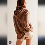 Free People  NWOT Zuma Brown Hoodie L Photo 1