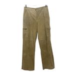 SILX Genuine Suede Cargo Pants Size 4 Tan Camel Leather Professional Clean Photo 1