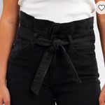 Kancan 1/24 High Rise Ankle Skinny Paperbag Black Jean Waist Tie Belt Gray Photo 3