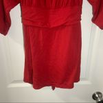 L8ter Red Scoop Neck 3/4 Sleeve Tie Waist Blouse 1X Photo 5
