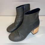 MM6 Maison Martin Margiela Women’s Gray Ankle Block Gold Heel Boots Size 6.5(37) Photo 1