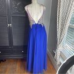 Anny Lee  Royal Blue Embroidered Rhinestone Keyhole Prom Dress Size‎ XS Photo 3