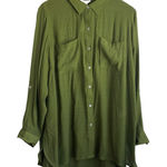 Cato  Women Tunic Top 18/20 Olive Green Relaxed Button Up Sheer‎ Gauze Workwear Photo 0