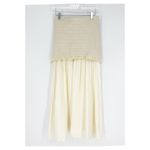 ZARA NEW Mixed Media Pull On Maxi Skirt S Cream Photo 1