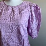 A New Day  Women's Light Purple Short Puff Sleeve Eyelet Top - Size Medium - NWT Photo 6