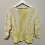 Anthropologie Moth Knit Striped Sweater Size XS Dolman Sleeve Boat Neck Yellow Photo 2