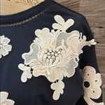 Victoria Beckham for Target Navy Blue Sweater with White Floral Appliqué Size XS Photo 2