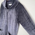 Eileen West Charcoal Gray Velvet Short Zip Robe Size S/M Sleepwear Photo 5