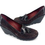 Donald J Pliner Baco Wedge Pumps Brown Suede High Heels Shoes Italy Size 8 Photo 1