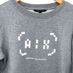 Armani Exchange Designer Crewneck Fleece Sweatshirt Gray Size Large Authentic Photo 1