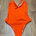 J.Crew Playa Womens X Open Back Orange Pink Pom One Piece Swim Suit Size XXS Photo 0