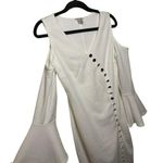 Venus  Ladies Summer Open Shoulder Flowy Button Accented Midi Dress SZ Small Photo 4