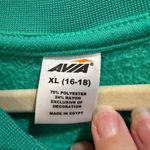 Avia Womens XL (16-18) Green Striped Long Sleeve Pullover Sweatshirt Photo 1