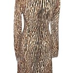 Michael Kors MICHAEL Animal Print Knit Dress Brown Tan Cream Size XSmall Photo 2