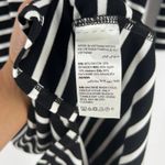 Chico's  Midi Dress Womens 4/6 Black White Striped Jersey Knit Rounded Neck Photo 6