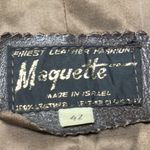 Vintage 70s Brown Leather Safari Jacket Belted Boho Utility Coat Women's M/L Size XL Photo 6