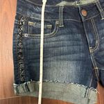 American Eagle  Denim Leather Detail Shorts Photo 6