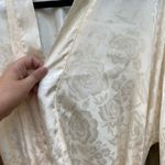 Erika Vintage  Taylor Ivory Cream Floral Long Robe 90s 1990s Photo 10