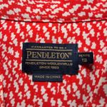 Pendleton  Orange White Abstract Full Zip Lined Jacket 12 Petite Classic Colorful Photo 3