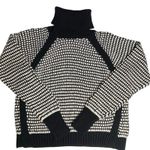Cleobella womens Madison Knit Sweater Black/Ivory size Small Cotton Turtleneck Photo 6