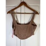 SheIn Coquette Babydoll Retro Eyelet Crop Top Large Brown Sexy Keyhole Tie Fun Photo 3
