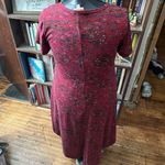 LuLaRoe red floral high low swing loungewear XXS dress Photo 1