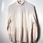 DR2 Blouse Womens Small Cream Boho Crochet Tiered Babydoll Swiss Dot Vanilla Photo 0