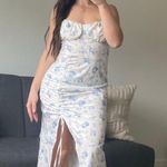 Midi Floral Dress With Side Slit Multi Size 6 Photo 0